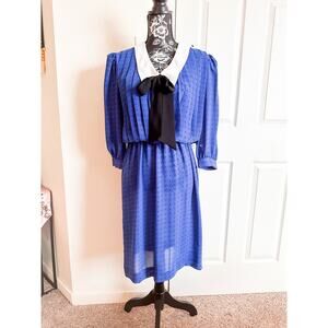 EUC Vintage 80s Alexis Fashion Inc Secretary Dress Women's Size 7/8